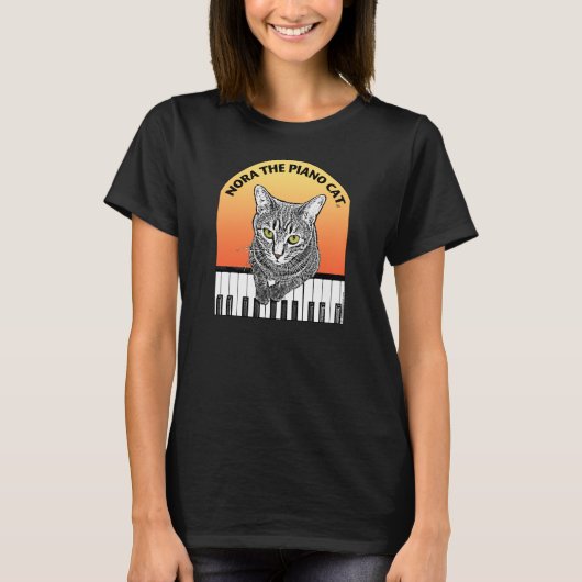 Nora le T-shirt officiel de logo de Cat™ de piano (Devant)