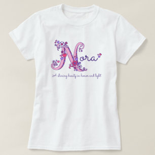 Nora meisjes naam en betekenis N monogram shirt