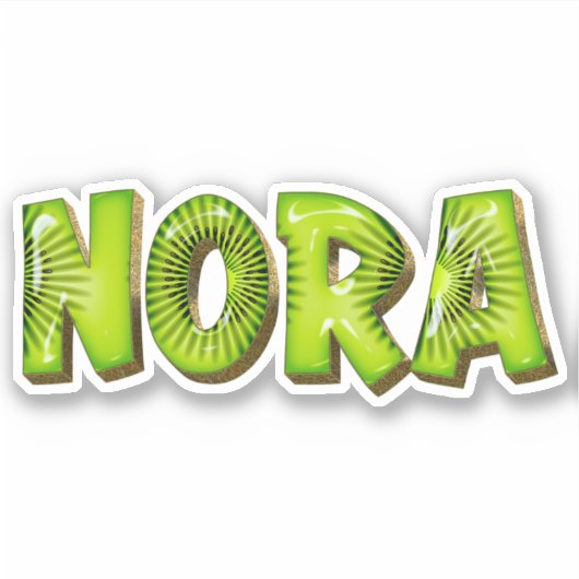 Nora Name Kiwi Design Aufkleber Sticker (Voorkant)