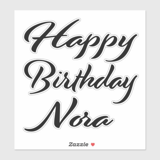 Nora Nom Prénom Anniversaire de Black Sticker (Feuille)