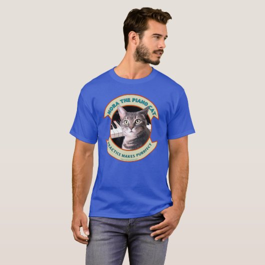 Nora The Piano Cat - T-Shirt (Voorkant volledig)