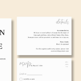 NORA | Trouwkaart Minimalistische Details Bijkaart Informatiekaartje