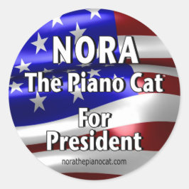Nora voor President #2 Ronde Sticker
