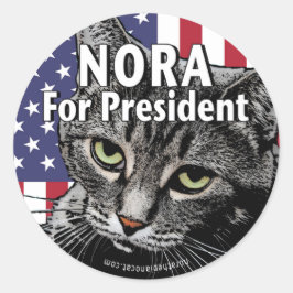 Nora voor President #7 Ronde Sticker