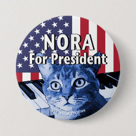 Nora voor President Button in blauw #4