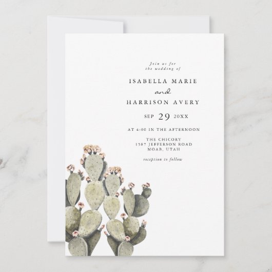 Norah - Bohemian Prickly Pear Cactus Desert Kaart (Voorkant)