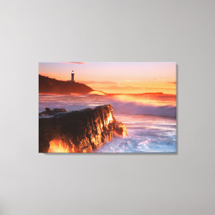 Norah Head Lighthouse Soldaten strand, Australi Canvas Afdruk