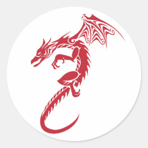 Norbert de Rode Draak Ronde Sticker