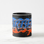 Norbert Prénom Graffiti blue Tasse orange (Centre)
