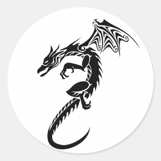 Norbert the Black Dragon Ronde Sticker (Voorkant)
