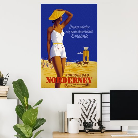 "Norderney" Duitse reisposter Poster (Thuiskantoor)