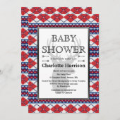 Nordic Argyle Sweater Pattern Winter Baby shower Kaart (Voorkant / Achterkant)