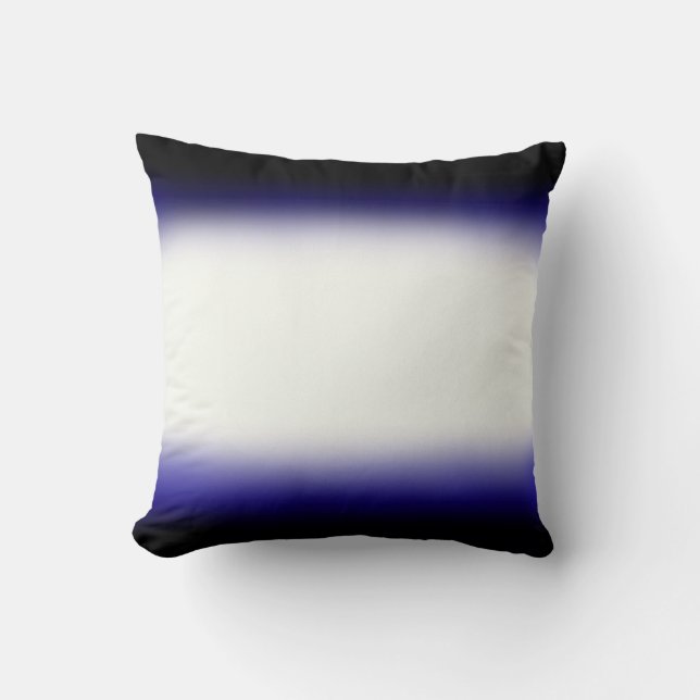 Nordic Blauw Zwart|Blauw|Wit Kussen (Voorkant)