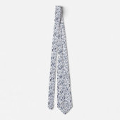 Nordic Blue en Grey Leaf Pattern Stropdas (Achterkant)