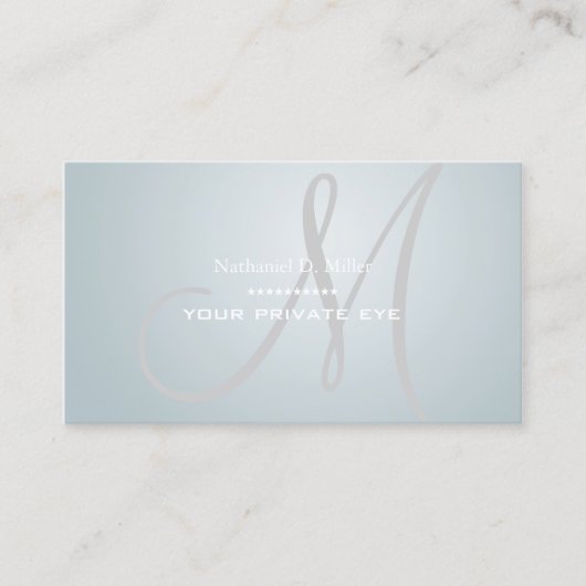 Nordic Blue Ice Monogram Visitekaartje (Voorkant)