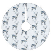 Nordic Blue White Deer Christmas Kerstboom Rok (Voorkant)