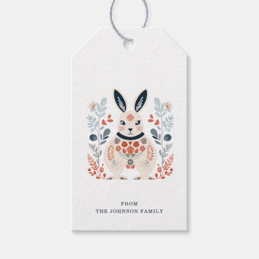 Nordic Bunny Gift Labels Cadeaulabel (Voorkant)