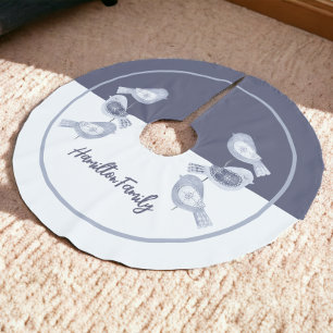 Nordic Christmas Blue Birds gepersonaliseerd Kerstboom Rok