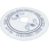 Nordic Christmas Blue Birds gepersonaliseerd Kerstboom Rok (Gekanteld)