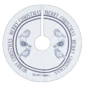 Nordic Christmas Blue Birds gepersonaliseerd Kerstboom Rok (Voorkant)