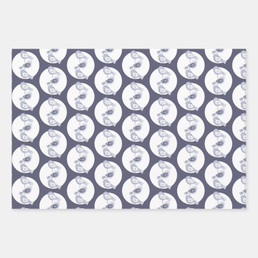 Nordic Christmas Blue Birds Inpakpapier Vel (Voorkant)