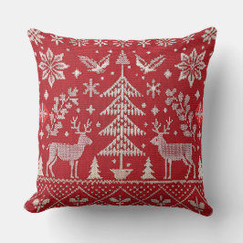 Nordic Christmas geborduurd Sierkussen Hoesje