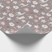 Nordic Christmas Scandinavische herten Cadeaupapier (Hoek)