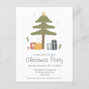 Nordic Christmas Tree Holiday Party Briefkaart