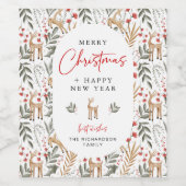 Nordic Christmas Wine Bottle Étiquette Boire Cadea (Étiquettes simples)