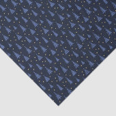 Nordic Cobalt Blue Kerstbomen Donker Tissuepapier (Detail)