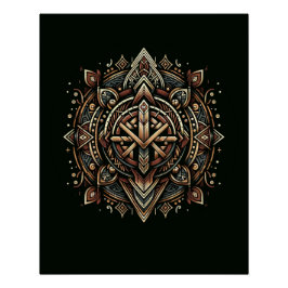 Nordic Compass Mandala Perfect Poster