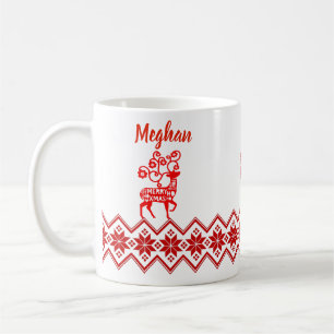 Nordic Deer Kerstfeestdag - Aangepast Koffiemok