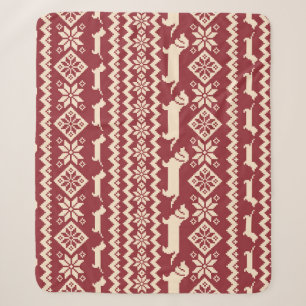 Nordic Dog: eigenzinnige illustratie patroon. Sherpa Deken