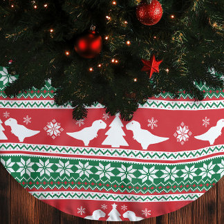 Nordic Fair Isle T-Rex Dinosaurs Sweater Kerstboom Rok