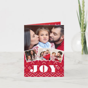 Nordic Fairisle Joy Photo Collage Kerstmis Feestdagen Kaart