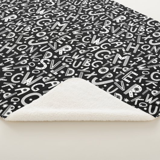 Nordic Folk Art Alpha Jumbles Sherpa Blanket Sherpa Deken (3/4)