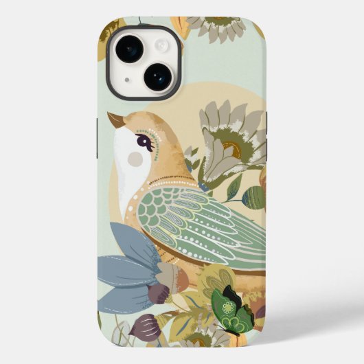 Nordic Folk Art Bird Case-Mate iPhone Case (Achterkant)