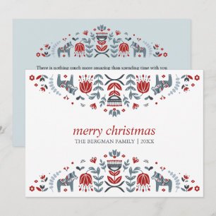 Nordic Folk Art   Dala Paard Kerst Feestdagen Feestdagenkaart