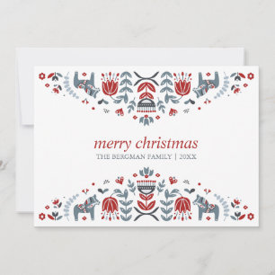 Nordic Folk Art   Kerst Feestdagen 3 Foto Feestdagenkaart