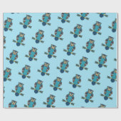 Nordic Folk Art Uil Cadeaupapier (Vlak)