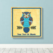 Nordic Folk Art Uil Canvas Afdruk (Insitu (Houten vloer))