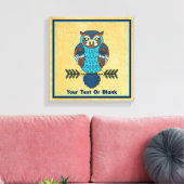Nordic Folk Art Uil Canvas Afdruk (Insitu (Woonkamer))