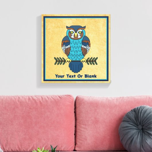 Nordic Folk Art Uil Canvas Afdruk (Insitu (Woonkamer))
