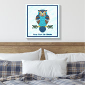 Nordic Folk Art Uil Canvas Afdruk (Insitu (Slaapkamer))