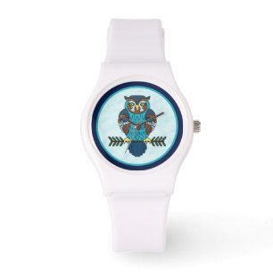 Nordic Folk Art Uil Horloge