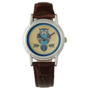 Nordic Folk Art Uil Horloge
