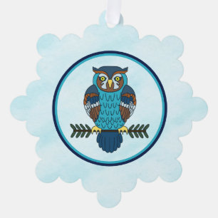 Nordic Folk Art Uil Ornament Kaart