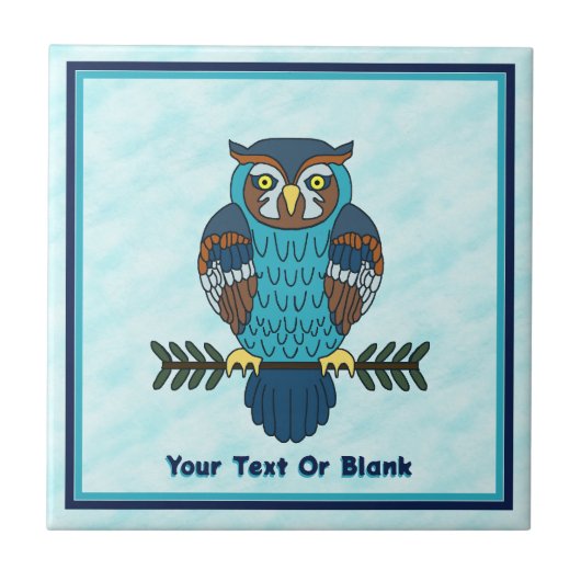Nordic Folk Art Uil Tegeltje (Voorkant)