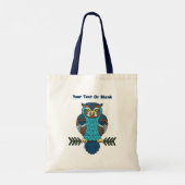 Nordic Folk Art Uil Tote Bag (Achterkant)