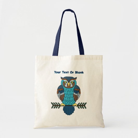 Nordic Folk Art Uil Tote Bag (Voorkant)